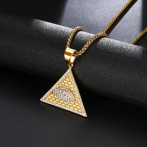 Men's Hiphop Eye of God Symbol Necklace Pendant