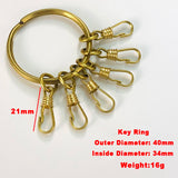Men Home Pure Copper Key Chain Key Ring Brass Retro Car Keychain