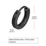 Men Hoop Earrings Gothic Infinity S Texture Huggies Stainless Steel Ear Jewelry
