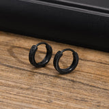 Men Hoop Earrings Gothic Infinity S Texture Huggies Stainless Steel Ear Jewelry