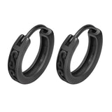 Men Hoop Earrings Gothic Infinity S Texture Huggies Stainless Steel Ear Jewelry
