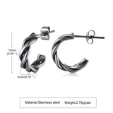 Men Hoops Earrings, Mini Twist Cuff Earrings