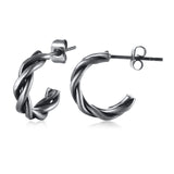 Men Hoops Earrings, Mini Twist Cuff Earrings