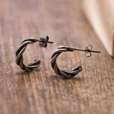 Men Hoops Earrings, Mini Twist Cuff Earrings