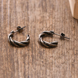 Men Hoops Earrings, Mini Twist Cuff Earrings