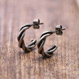 Men Hoops Earrings, Mini Twist Cuff Earrings