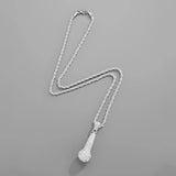 Microphone Pendant Necklace with Rhinestone Cuban Chain