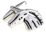 Horse Silver Colour Copper Animal Style Men's Cuff Links