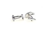 Horse Silver Colour Copper Animal Style Men's Cuff Links