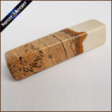Yellow Natural Picture Stone Pendant Necklace for Boys