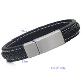 Men's Punk Leather Bracelet Stainless Steel Magnetic Bangle