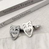 Men Jewelry Shirt Cuff Link Silver Stainless Steel Personality Mask
