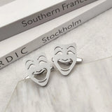 Men Jewelry Shirt Cuff Link Silver Stainless Steel Personality Mask