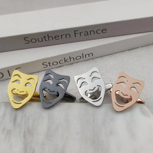 Men Jewelry Shirt Cuff Link Silver Stainless Steel Personality Mask