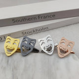 Men Jewelry Shirt Cuff Link Silver Stainless Steel Personality Mask