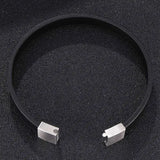 Men's Brown Leather Bracelet with Stainless Steel Magnetic Clasp