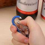 Stainless Steel Keychain Hook Bottle Opener Carabiner Double Ring Car Fishing