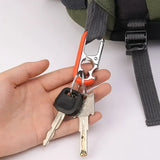 Men Keychain Hook Stainless Steel Buckle Carabiner Climbing Tool Double Ring