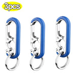 Men Keychain Hook Stainless Steel Buckle Carabiner Climbing Tool Double Ring