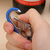 Men Keychain Hook Stainless Steel Buckle Carabiner Climbing Tool Double Ring
