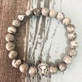 Men Lion Stone Beaded Bracelet 8mm Beads Stretch Man Jewelry