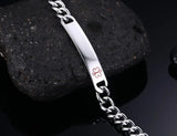 Men's Stainless Steel Medical Alert ID Bracelet