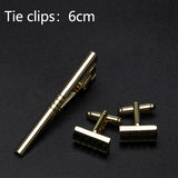Men Metal Tie Clips Cufflinks Set Tie Accessories Classy Cuff Carving Cufflink