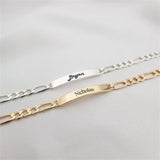 Personalized Engraved Name Bracelet Chain Jewelry Gift