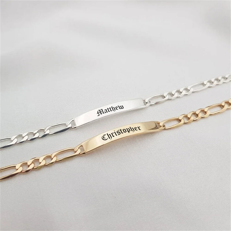 Personalized Engraved Name Bracelet Chain Jewelry Gift