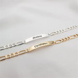 Personalized Engraved Name Bracelet Chain Jewelry Gift