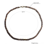 Men Wooden Choker Necklace 18Inch Yoga Meditation Jewelry Vintage