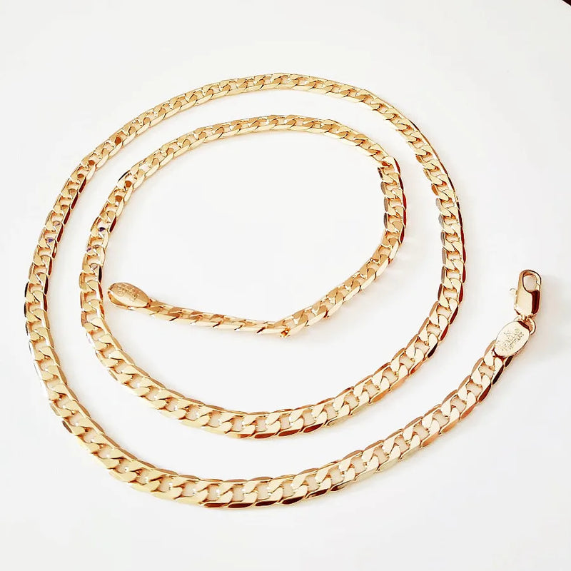 Men Necklace 585 Rose Jewelry Copper Long Women Men Necklace