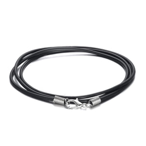 Silicone Chain Necklace Men Women 40-90 cm Cord Pendant Jewelry Rope