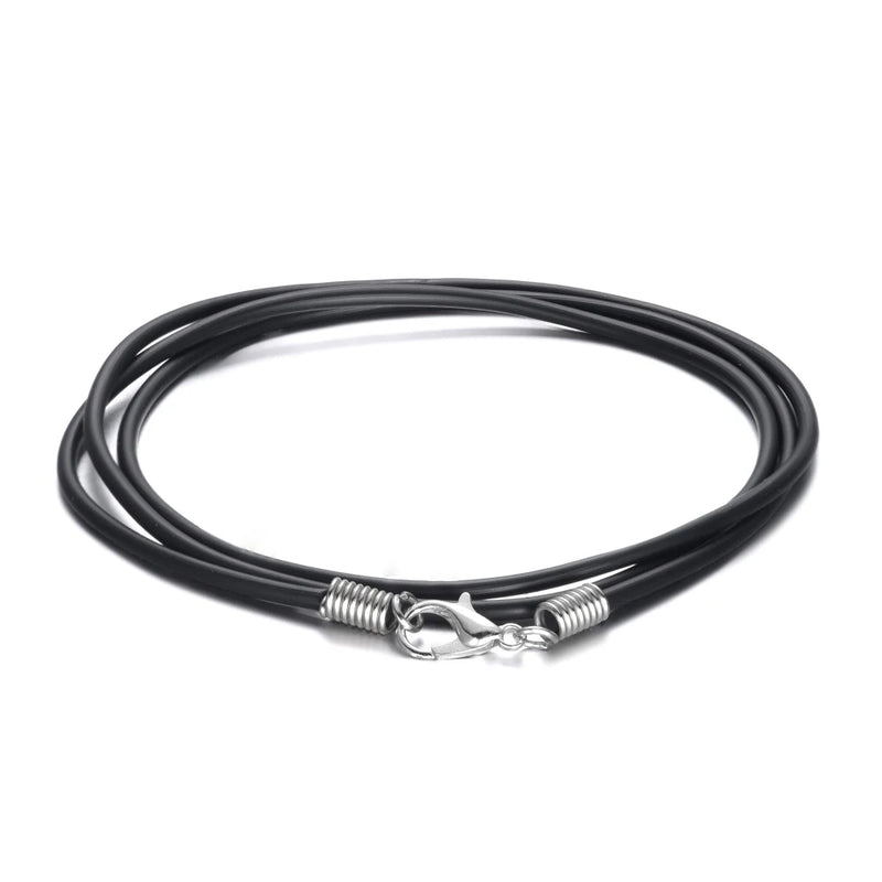 Silicone Chain Necklace Men Women 40-90 cm Cord Pendant Jewelry Rope