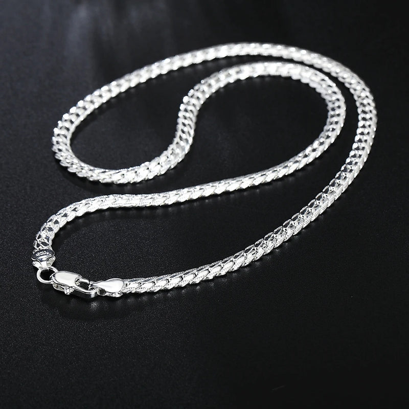 925 Sterling Silver Men Necklace 5mm Wide Chain for Pendant