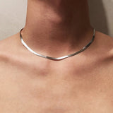 Men's Stainless Steel Blade Chain Punk Choker Necklace