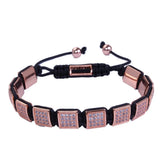 Men's Braiding Bracelet with CZ Punk Adjustable Top