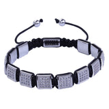 Men's Braiding Bracelet with CZ Punk Adjustable Top