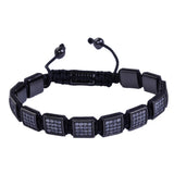 Men's Braiding Bracelet with CZ Punk Adjustable Top