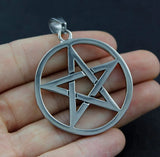 Men Pagan Wicca Inverted Star Pentagram Stainless Steel Pendant Jewelry