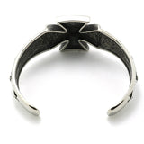 Men's Stainless Steel Biker Bracelet Cross Flame Skeleton Design