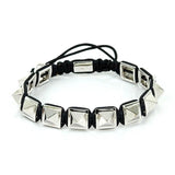 Men Punk Bangle Macrame Braiding Bracelet Stainless Steel Cuff