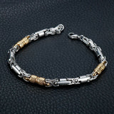 Men Punk Bracelet Stainless Steel Bamboo Chain Wristbands