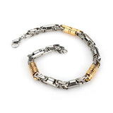 Men Punk Bracelet Stainless Steel Bamboo Chain Wristbands