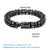 Men Punk Link Chain Bracelet Stainless Steel Motorcycle Jewelry