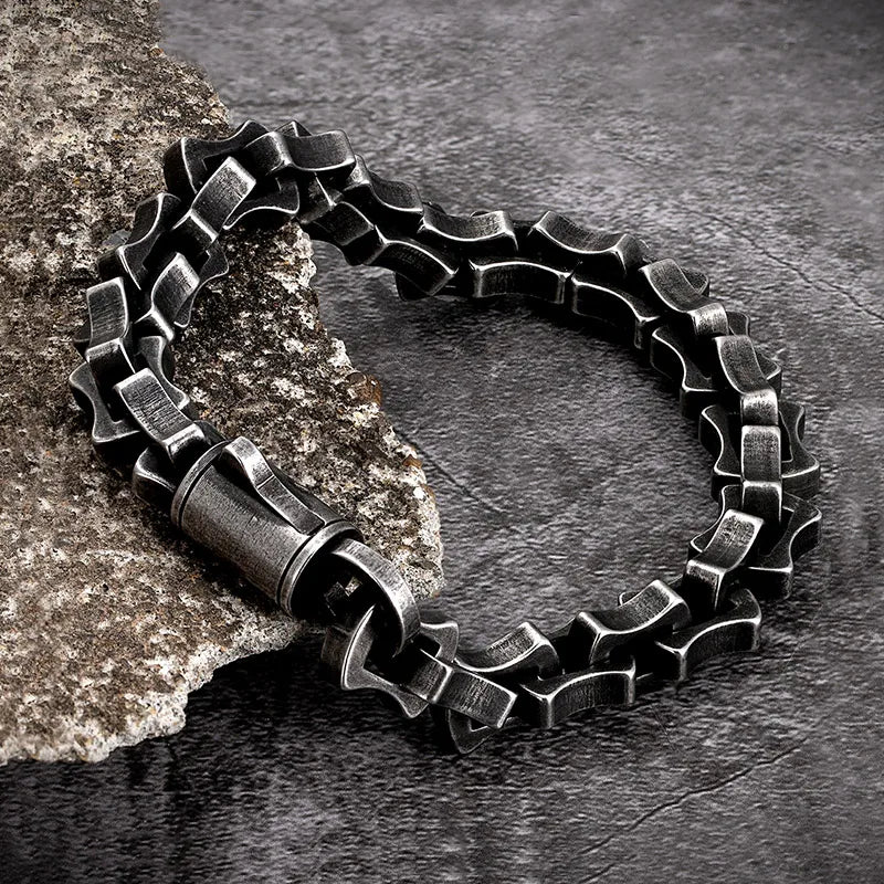 Men Punk Link Chain Bracelet Stainless Steel Motorcycle Jewelry