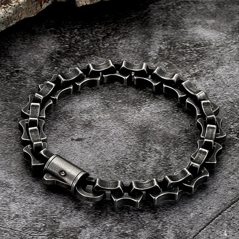 Men Punk Link Chain Bracelet Stainless Steel Motorcycle Jewelry