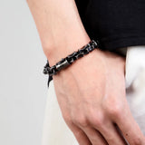 Men Punk Link Chain Bracelet Stainless Steel Motorcycle Jewelry