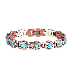 Red Copper Magnetic Bracelet Arthritis Pain Relief Double Magnet Retro Dragon