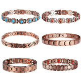 Red Copper Magnetic Bracelet Arthritis Pain Relief Double Magnet Retro Dragon